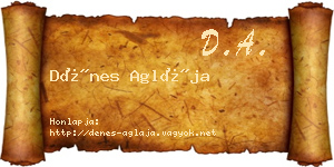Dénes Aglája névjegykártya